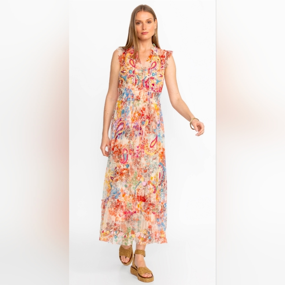 Johnny Was Mazzy Tie Maxi Dress
